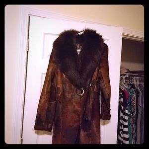 Leather & Fox fur lined Coat